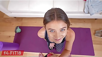 Gorgeous 18 Year Old Ukrainian Refugee Sissy Moore Models In Yoga Pants and Fucked By Agent - 60FPS